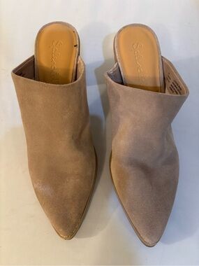 Splendid Taupe Suede Pointed-Toe Mules
